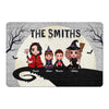 Halloween Family Sitting On Cliff Personalized Doormat