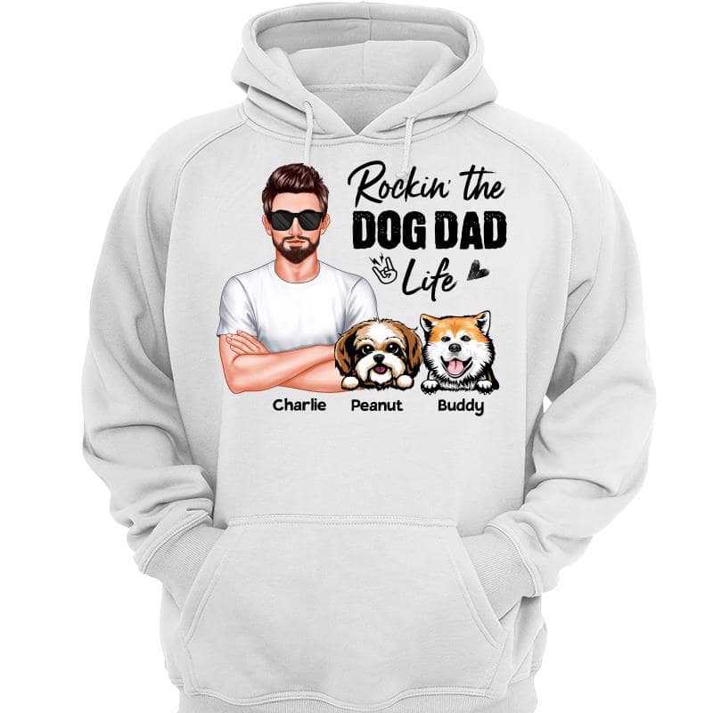 Rockin‘ The Dog Dad Life Real Man Father's Day Gift Personalized Shirt