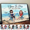 Doll Couple Sitting Beach Landscape Personalized Horizontal Poster