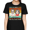 Caricature Couple Annoying Each Other Retro Funny Gift Personalized Shirt