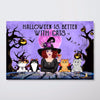 Halloween Witch And Cats Personalized Horizontal Poster