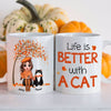 Fall Season Doll Woman Life Is Better With Cats Personalized Mug