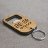 Beer O‘clock Funny Father’s Day Gift For Dad Grandpa Wooden Bottle Opener Keychain