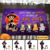 Doll Witch Sitting Never Mind The Witch Beware Of The Cats Personalized Doormat