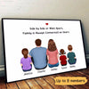 Side By Side Miles Apart Family Back View Personalized Poster