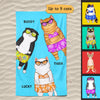 Swimsuit Fluffy Cats Personalized Beach Towel