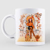 Fall Season Sitting Girl And Dogs Personalized Mug