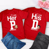 Couple Funny Valentine‘s Day Gift I Love Her P I Love His D Photo Personalized Matching Shirts [Set of 2 Shirts]