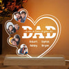 Dad We Love You Heart Photo Personalized LED Night Light