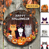 Halloween Cats Wreath Personalized Door Hanger Sign