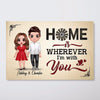 Home Is Wherever I‘m With You Couple Personalized Horizontal Poster