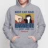 Best Cat Dad Ever Fluffy Cat Retro Personalized Hoodie Sweatshirt