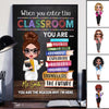 When You Enter This Classroom Doll Teacher Pile Of Books Personalized Vertical Poster