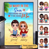 Summer Doll Couple Sitting On The Beach Personalized Vertical Poster