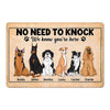 No Need To Knock Cute Sitting Dog Personalized Doormat