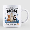 Dogs Woof Pawsome Dad Mom Personalized Mug