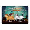 Halloween Green Light Walking Fluffy Cat Personalized Doormat