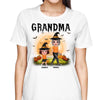 Walking Grandma And Kids Halloween Moonlight Personalized Shirt
