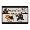 Happy Halloween Trick Or Treat Walking Fluffy Cat Personalized Doormat