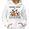 Purrsonal Servant Of Cartoon Sitting Cats Personalized Hoodie Sweatshirt