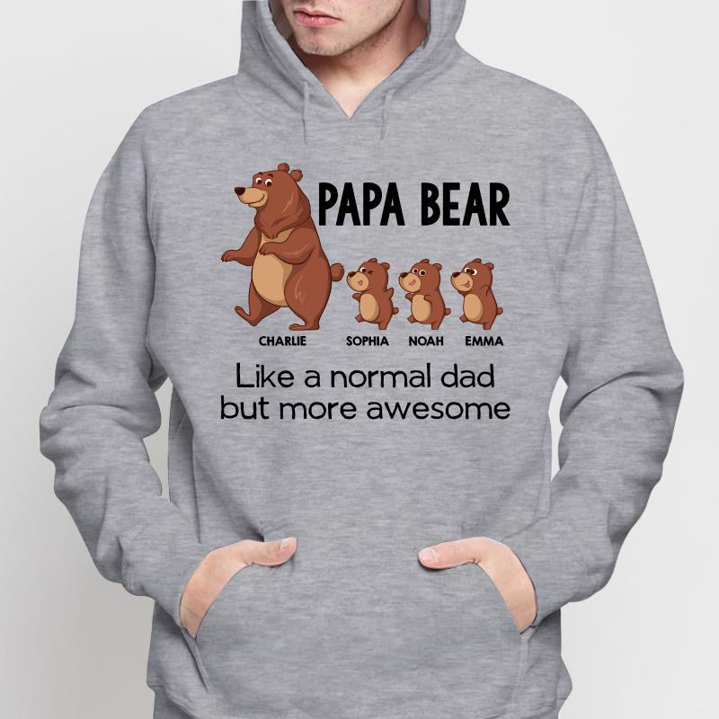 Dad Grandpa Bear And Kids Personalized Hoodie Sweatshirt