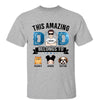 Blue Pattern Amazing Dad Belongs To Kids Dogs Cats Personalized Shirt