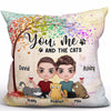 You Me And The Cats LGBT Couples Personalized Pillow (Insert Included)