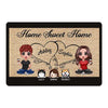 LGBT Couple And Kids Dogs Cats Home Sweet Home Personalized Doormat