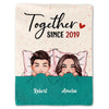 Couple In Bed Together Since Personalized Fleece Blanket