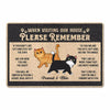 Please Remember Rules Cat Lover Housewarming Gift Personalized Doormat