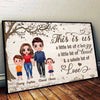 Doll Family Standing Under Tree This Is Us Personalized Horizontal Poster