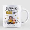 Reason To Bee Happy Doll Grandma And Grandkids Sitting Personalized Mug