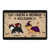 Cat Lovers Weirdos Welcome Walking Fluffy Cat Personalized Doormat