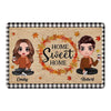 Home Sweet Home Fall Season Doll Couple Personalized Doormat