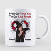 Halloween Doll Couple Kissing From Our First Kiss Till Our Last Breath Personalized Mug