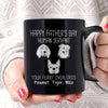 Happy Father‘s Day Dog Head Outline Gift For Dog Dad Personalized Black Mug