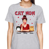 Polka Dot Pattern Cocktail Cat Mom Personalized Shirt