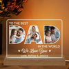 Best Dad In The World Photo Personalized Horizontal Rectangle Acrylic Plaque With LED Night Light