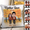 Fall Season Doll Couple Standing Personalized Pillow (Insert Included)