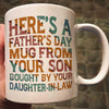 Father‘s Day Mug For Dad From Son Bought By Daughter In Law Mug