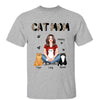 Cat Mom Pattern Real Woman Sitting With Fluffy Cat Personalized Shirt