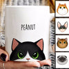 Simple Fluffy Cat Half Face Gift For Cat Lover Personalized Mug