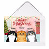 Peeking Fluffy Cats Meowy Christmas Personalized Postcard