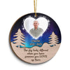 The Sky Looks Different When Someone You Love Up There Family Memorial Photo Inserted Personalized Wooden Ornament