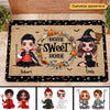 Halloween Wreath Home Sweet Home Doll Couple Personalized Doormat