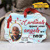 Cardinals Appear Angels Memorial Photo Personalized Christmas Ornament