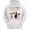 Dogs Make Me Happy Cute Sitting Dog Personalized Shirt