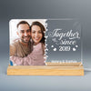 Couple Photo My Favorite Place Personalized Horizontal Rectangle Acrylic Plaque With LED Night Light - Anniversary Gift For Couple - Gift For Him Gift For Her