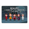 Beware Bunch Of Little Monsters Live Here Doll Kids Personalized Doormat