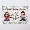 Floral Doll Couple Sitting Home Sweet Home Personalized Horizontal Poster